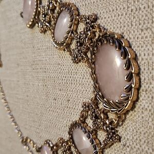 Barse Pink Quartz Necklace in genuine bronze
